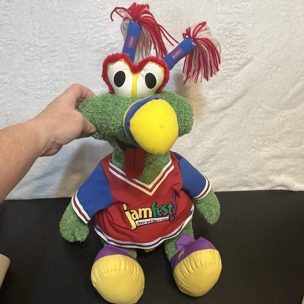 Vintage Jammy Jamfest Cheer & Dance Plush Green Stuffed Monster Mascot Toy 24